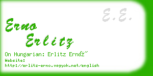 erno erlitz business card